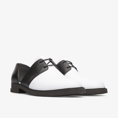 Camper Iman Womens Formal Shoes US-27790 Black / White Sale USA